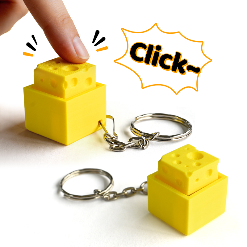 3D Printing Keychain - 3D 프린팅 치즈 모양 키 피젯