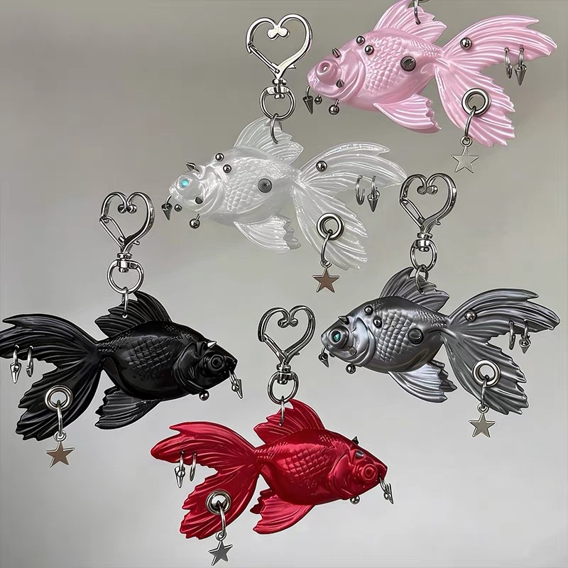 3D Printing Keychain - 고딕 펑크 금붕어 3D 프린팅 키체인