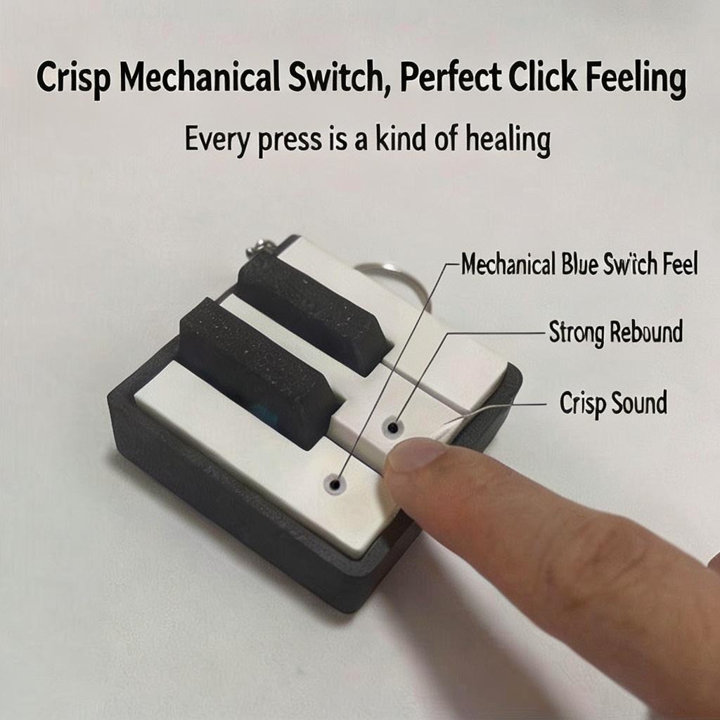 3D Printing Keychain - 재미있는 3D 프린팅 피아노 키보드 클리커,