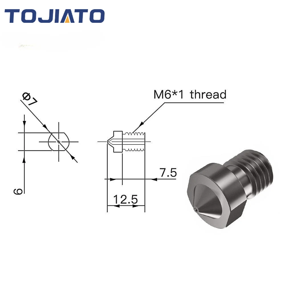 2pcs E3D V6 경화 강철 노즐 0.2/0.4/0 - 3D Printing Pdf 리뷰 및 가격