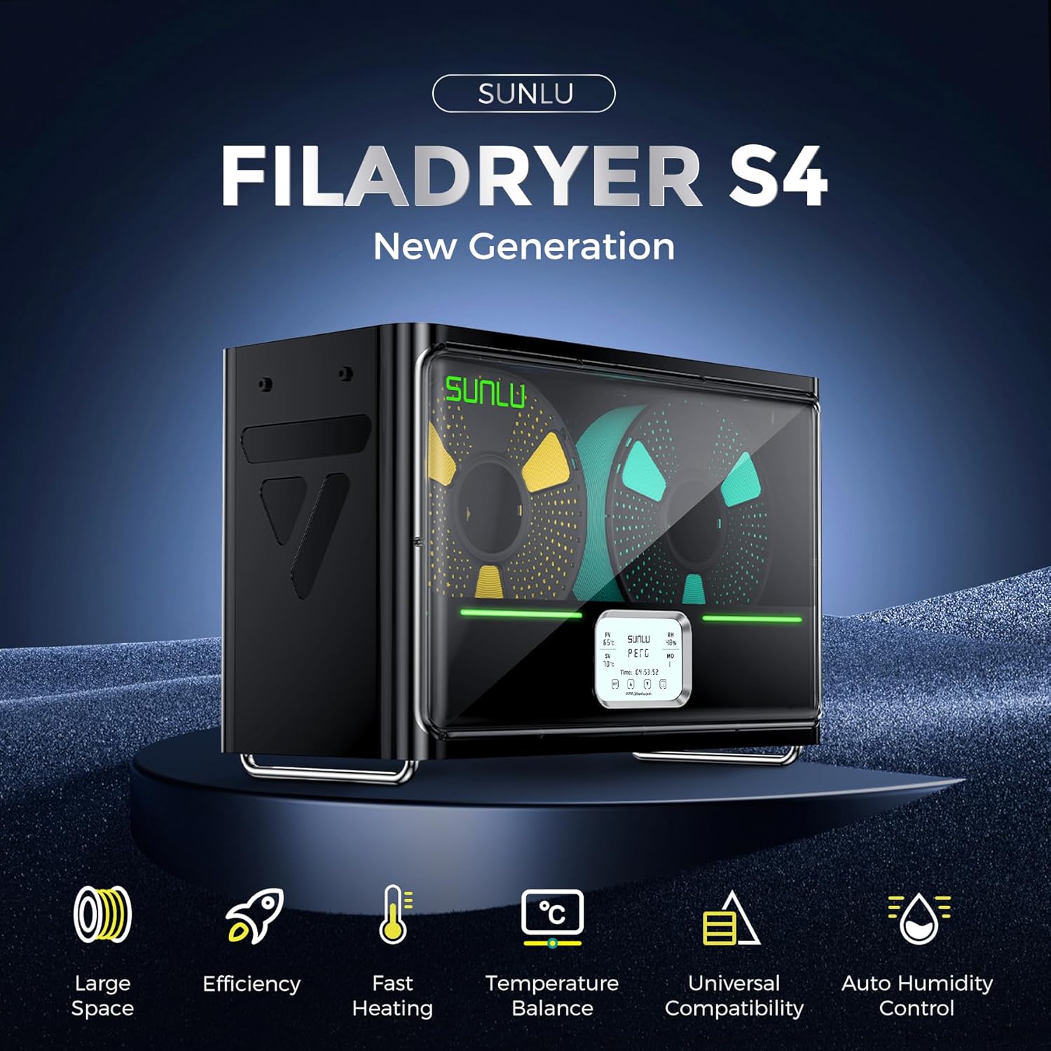 SUNLU S4 필라멘트 건조기 상자 4 스풀 대용량  - 3D Printing Ptc 리뷰 및 가격