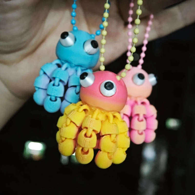 3D 프린팅 다관절 움직이는 귀여운 문어 작은 펜던트  - 3D Printing Keychain 리뷰 및 가격