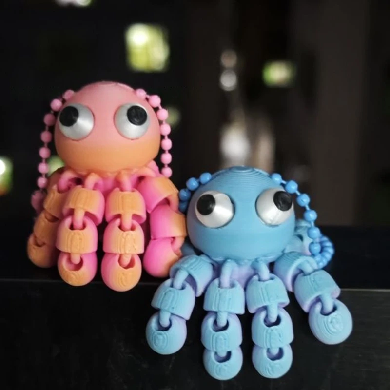 3D 프린팅 다관절 움직이는 귀여운 문어 작은 펜던트  - 3D Printing Keychain 리뷰 및 가격