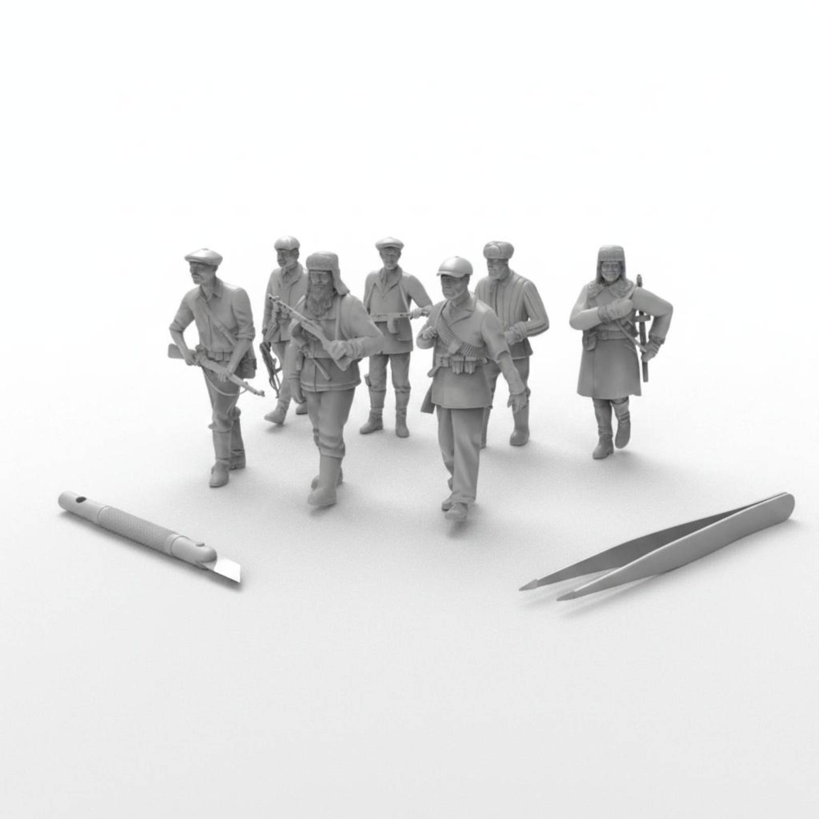 7개의 제2차 세계대전 군인 피규어 3D 프린팅 레진  - 3D Printing Figure 리뷰 및 가격
