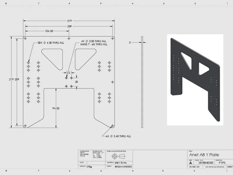 1PC Anet A8 A6 3D 프린터 Y 캐리지 업그 - 3D Printing Industrial 리뷰 및 가격