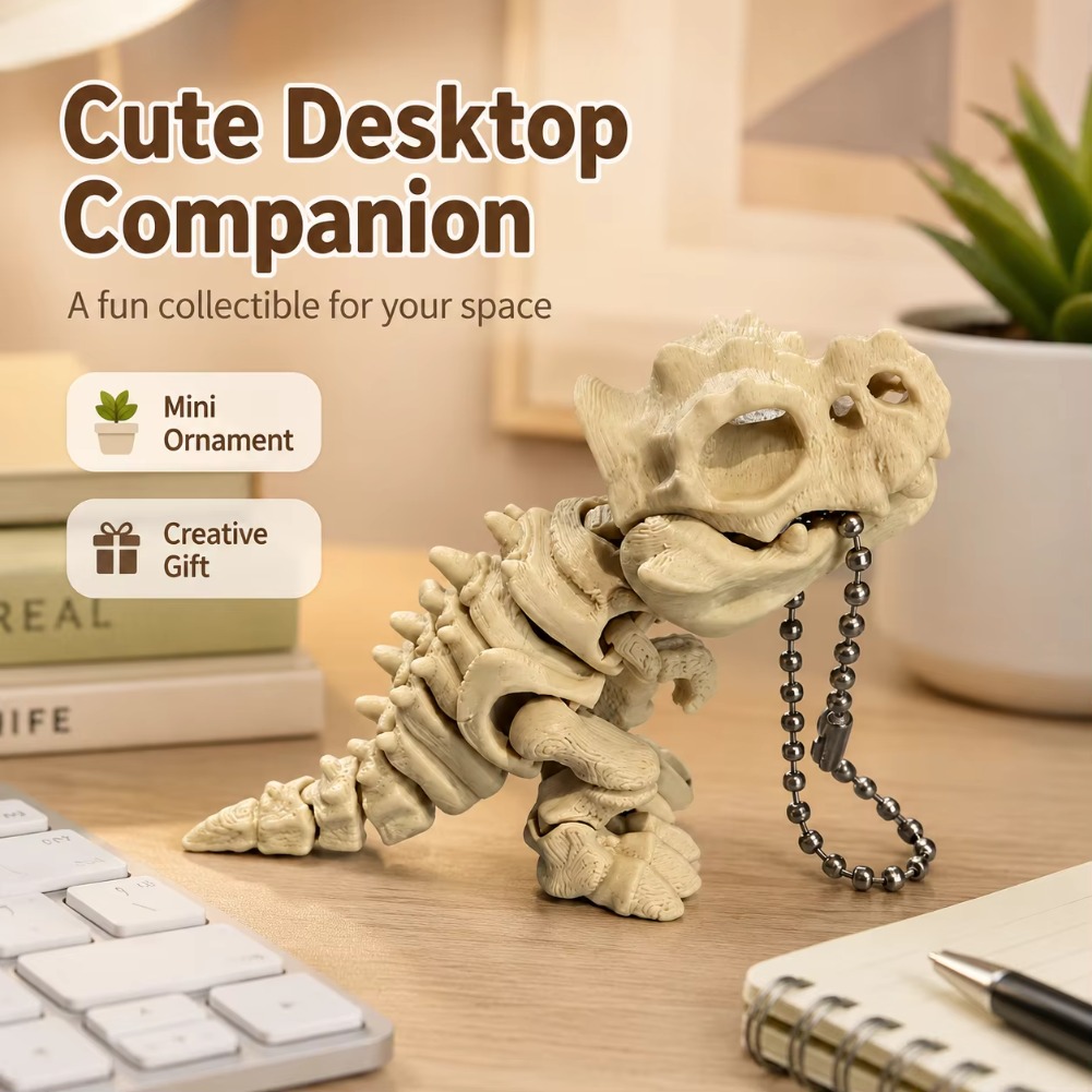 3D 프린팅된 회전 관절이 있는 티라노사우루스 렉스 골 - 3D Printing Keychain 리뷰 및 가격