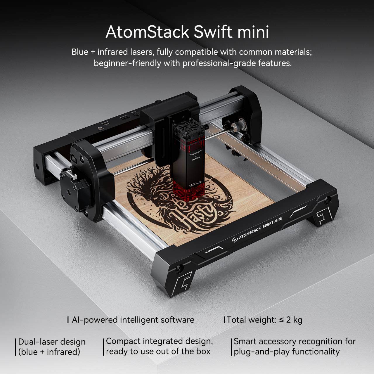 ATOMSTACK Swift 미니 레이저 조각기 휴대용 - 3D Printing Design Software 리뷰 및 가격
