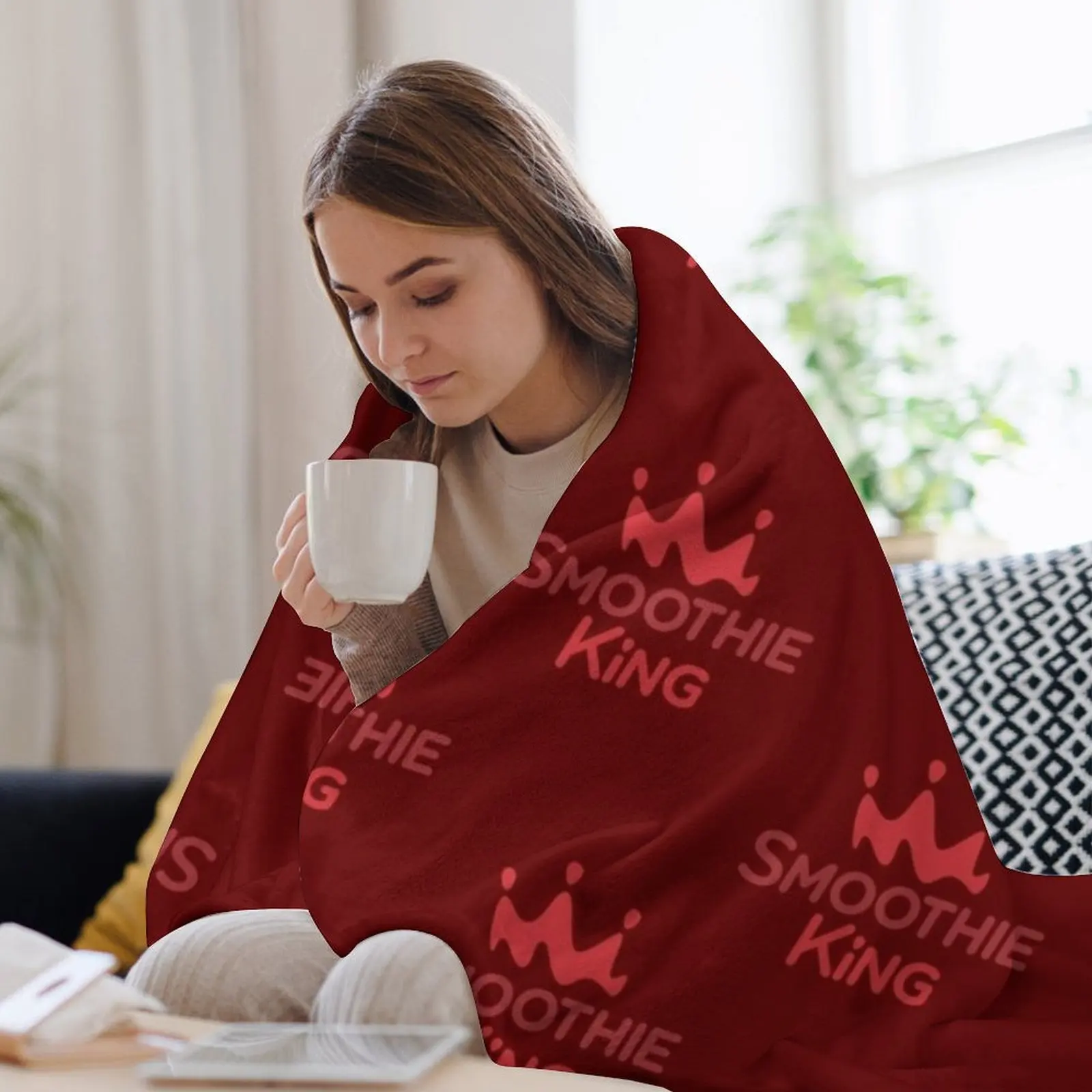스무디 킹 카페 담요 거실 장식용 따뜻한 액센트 담요 - 3D Printing Cafe 리뷰 및 가격