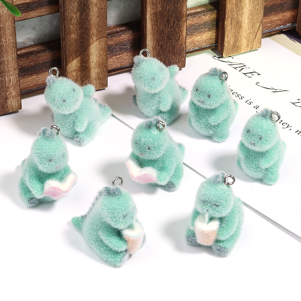 4개입 3D 미니 공룡 펜던트 플러피 플로킹 동물 공룡 - 3D Printing Keychain 리뷰 및 가격