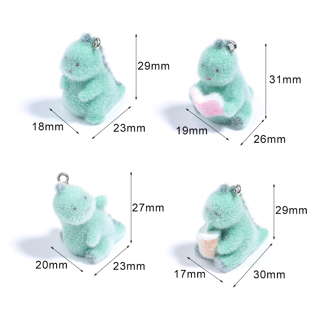 4개입 3D 미니 공룡 펜던트 플러피 플로킹 동물 공룡 - 3D Printing Keychain 리뷰 및 가격