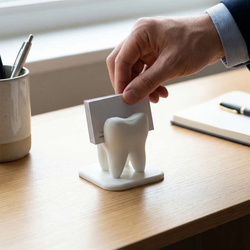 3D 프린팅된 치아 모양 명함 홀더 치과 진료소 접수  - 3D Printing Table 리뷰 및 가격
