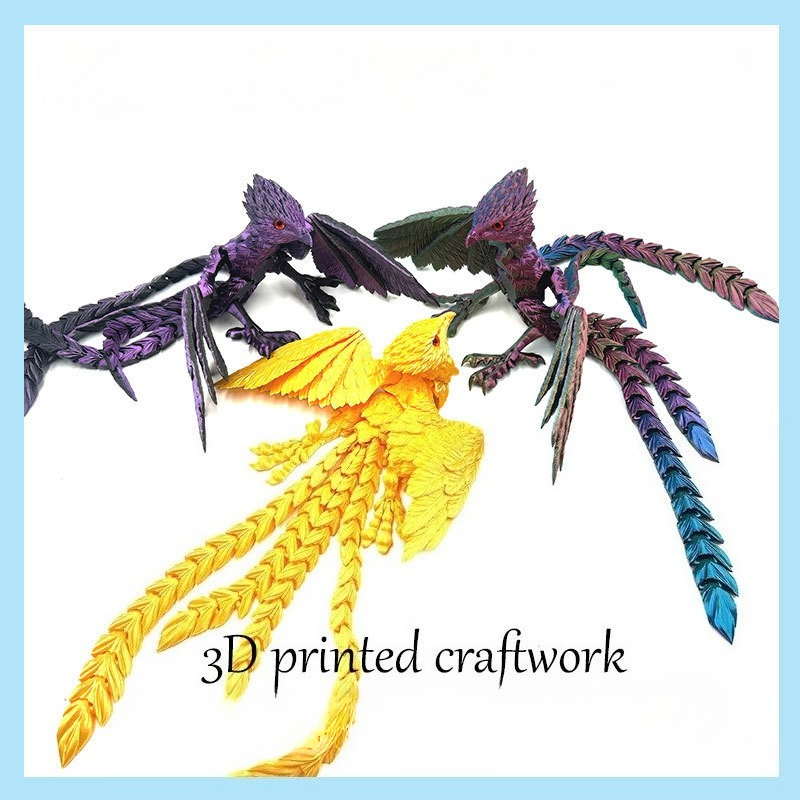 3D 프린팅된 움직이는 불사조 새, 다양한 색상의 수공 - 3D Printing Table 리뷰 및 가격