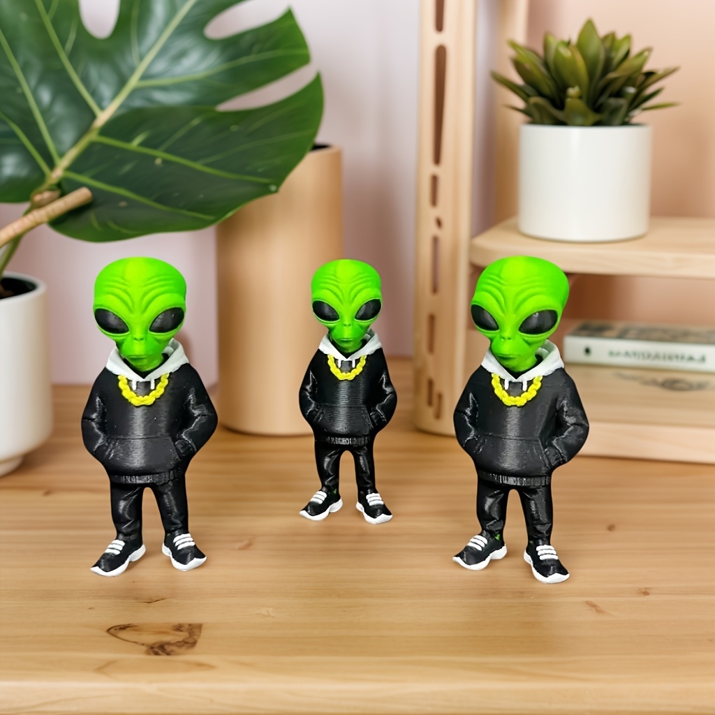1개의 포켓 디자인의 녹색 외계인 피규어, 3D 프린팅 - 3D Printing Table 리뷰 및 가격